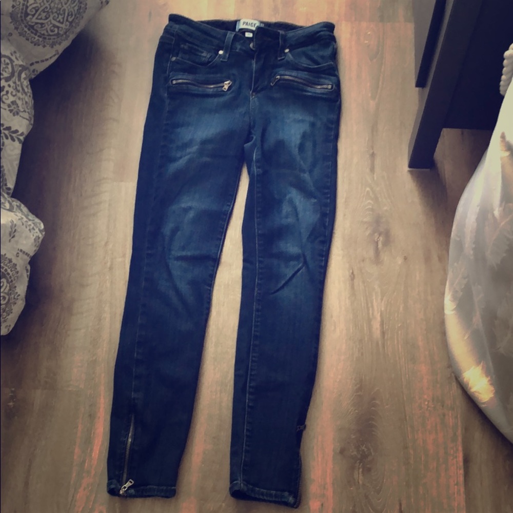 Skinny jeans by Paige with zipper bottom